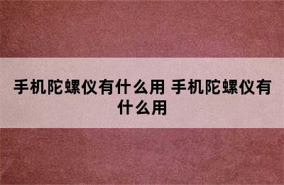 手机陀螺仪有什么用 手机陀螺仪有什么用